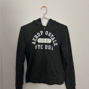 Aeropostale Charcoal Zip-Up Hoodie
